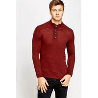 Brick Button Neck Jumper