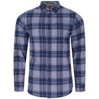 brushed flannel checked shirt in estate blue tokyo laundry