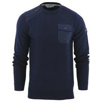 bradley fine knit jumper with pocket detail in dark navy dissident