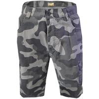bruce camo print cargo shorts in grey dissident
