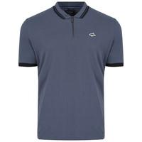 Brodlove Zip Up Polo Shirt in Blue - Le Shark