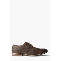 Brogues with Perforated Detailing - brown