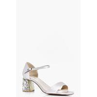 Bridal Embellished Low Block Heel Peeptoe - cream