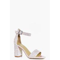 bridal glitter block heel two part pink