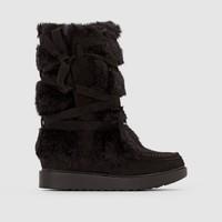 BRAID High Boots with Faux Fur