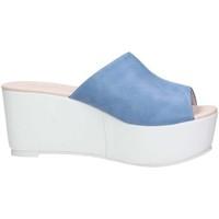 brigitte bj116 sabots womens mules casual shoes in blue