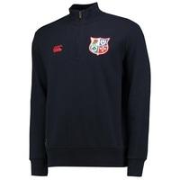 British & Irish Lions 1/4 Zip Cotton Fleece Sweat - Sky Captain, Blue