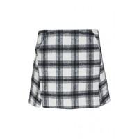 BRUSHED CHECK A-LINE SKIRT