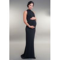 Broody Black High Neck Maternity Evening Dress