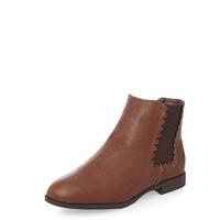 brown scallop chelsea boots brown