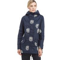 brakeburn womens printed parka jacket navy