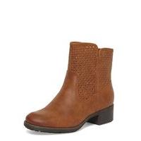 Brown Punch Out Ankle Boots, Brown