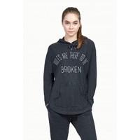 BRUSHED SLOGAN LONGLINE HOODIE