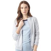 brave soul womens zoe zip through jacket grey marl