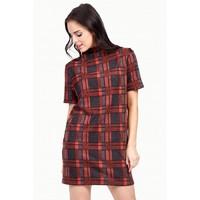 BRIGHT CHECK BRUSHED DRESS