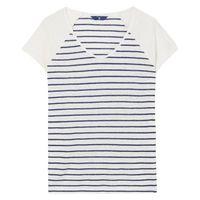 Breton Stripe Linen T-shirt - Eggshell