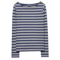 breton stripe boatneck sweatshirt grey melange