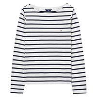 breton stripe boatneck sweatshirt eggshell