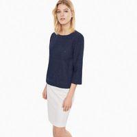 broderie anglaise top marine