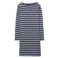 Breton Striped Boatneck Dress - Grey Melange