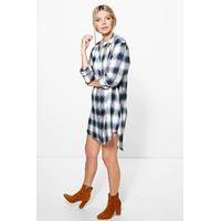 Brushed Check Shirt Dress - multi