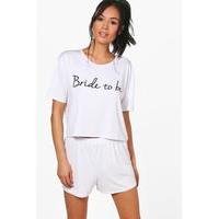 Bride To Be T-Shirt Short Set - white
