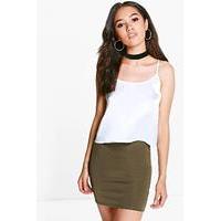 Brandy Scuba Mini Skirt - khaki