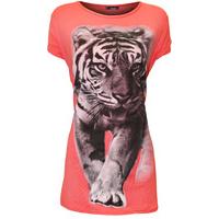 brenda tiger t shirt coral