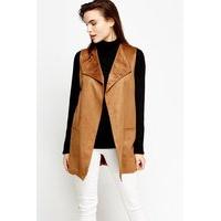 brown suedette sleeveless gilet