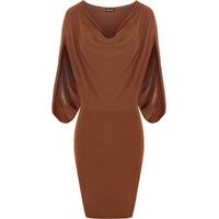 Brodie Bodycon Batwing Dress - Rust