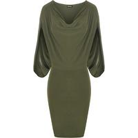 Brodie Bodycon Batwing Dress - Green