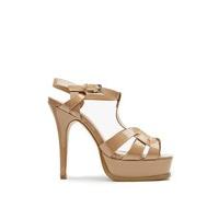 Bryoni Mocha Patent Intertwined Strap Platform Heels