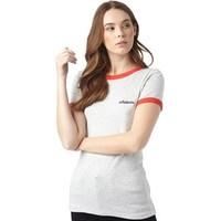 Brave Soul Womens Trevor T-Shirt Light Grey Marl/Retro Red