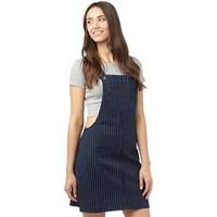 Brave Soul Womens Alexa Dungaree Dress Dark Denim/White Stripe