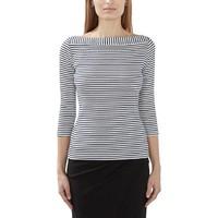 Breton Stripe T-Shirt with Three-Quarter Length Sleeves