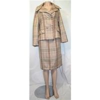 Brown check print suit jacket and skirt - Size: M - Brown - Skirt suit