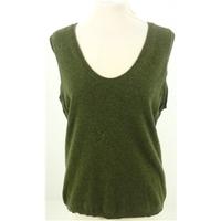 Brora High Quality Soft and Luxurious Pure Cashmere Size 12 Green Sleeveless Jumper