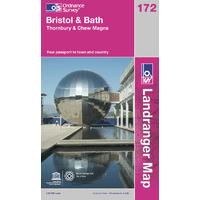 Bristol & Bath - OS Landranger Active Map Sheet Number 172