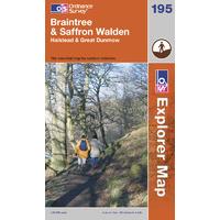 Braintree & Saffron Walden - OS Explorer Active Map Sheet Number 195