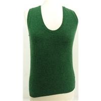 Brora Size 10 High Quality Soft and Luxurious Pure Cashmere Green Sleeveless Jumper