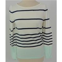 Brand New Without Tags M&S Collection Size 8 White Navy Blue and Lime Green Cotton Jumper
