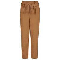 Brown Paperbag Waist Chino Trousers