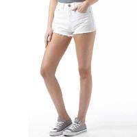 brave soul womens miley high waist denim shorts white