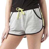 brave soul womens linford running shorts grey marlblacklime