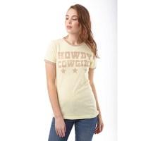 Brave Soul Womens Cow Girl T-Shirt Banana Marl/Taupe