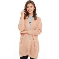 Brave Soul Womens Antison Cardigan With Pockets Dusty Pink