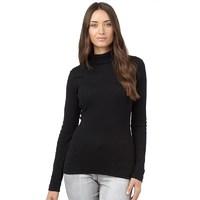 Brave Soul Womens Rib Roll Neck Black