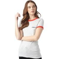 Brave Soul Womens Trevor T-Shirt Light Grey Marl/Retro Red