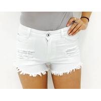 Brianna frayed denim shorts