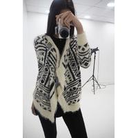 brea soft knitted aztec waterfall cardigan